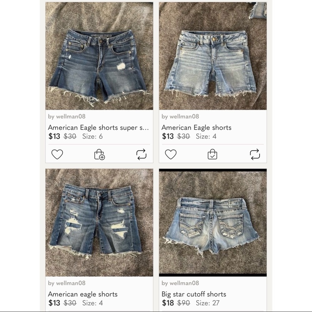 3 American eagle shorts 1 big star shorts